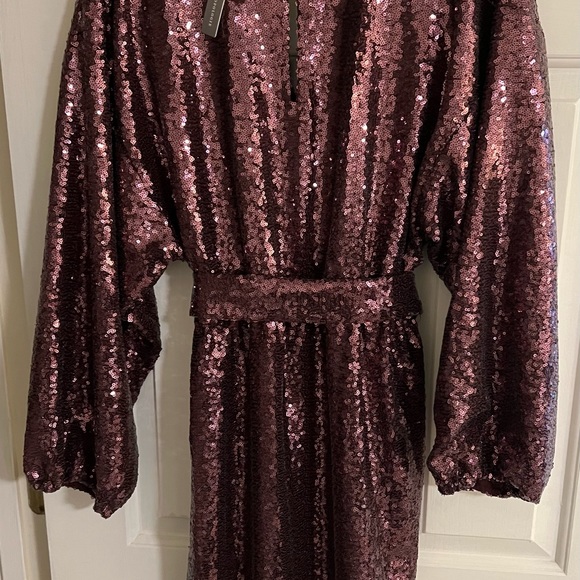 Anthropologie Lisabette Sequined Mini Dress - Purple. Cocktail-NWT-Brand New - Picture 6 of 8